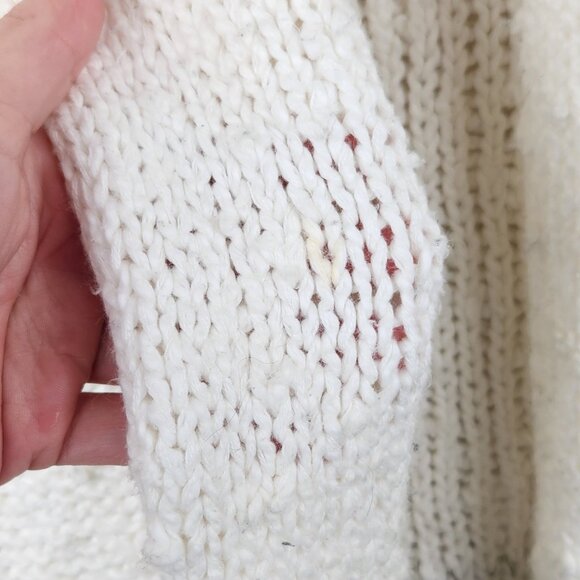 Anthropologie Akemi + Kin Slouchy Knit Pompom Ombre Cardigan Coat SP Flawed - Picture 11 of 12